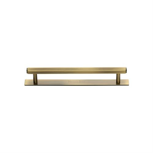 M Marcus Heritage Brass Hexagonal Design Cabinet Pull with Plate 96mm Centre to Centre